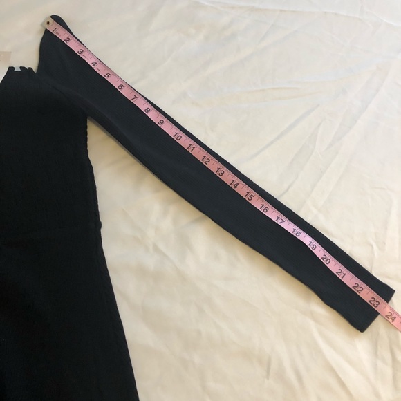 NWT American Eagle black long sleeve square neck smocked mini dress size XSP - Picture 12 of 12